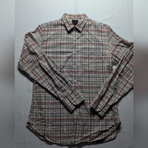 J. Crew Red and Blue Casual Button Down Shirt